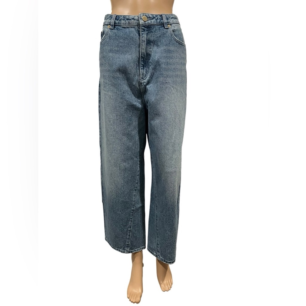 Michael Kors Womens Jeans Wide Leg Button Cropped High Rise Denim Size 10 - Picture 3 of 16